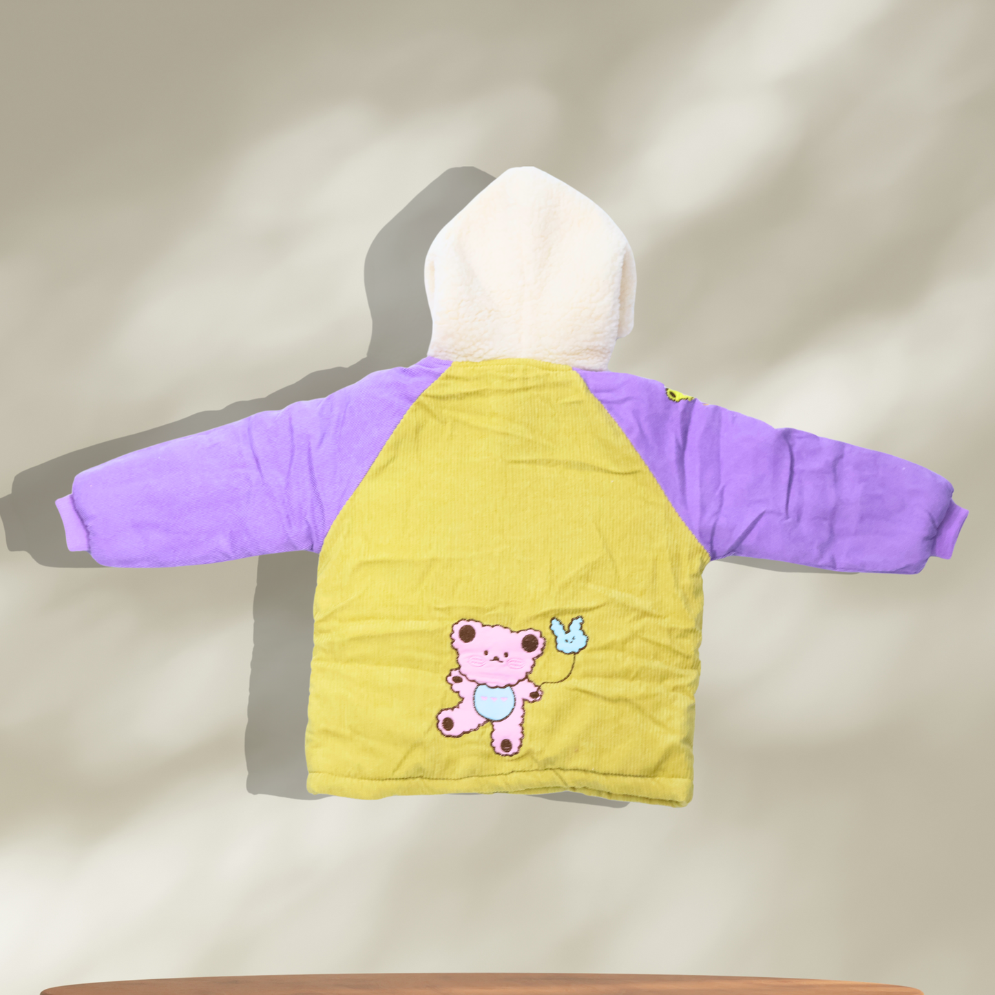 Cute Bear-Themed Hooded Baby Jacket with Fleece Lining for kids - Tinnie and Tiny