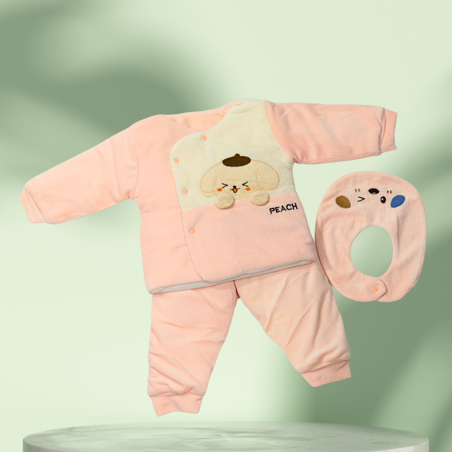 Soft Padded Baby Outfit Set with Adorable Puppy Design - Tinnie and Tiny