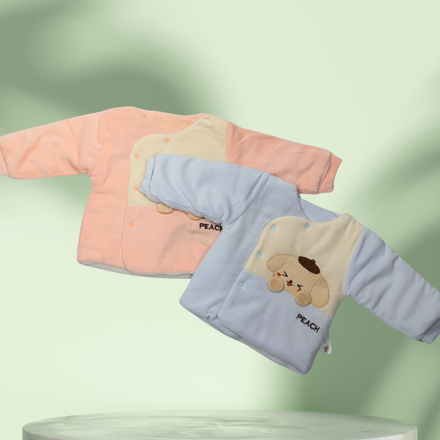 Soft Padded Baby Outfit Set with Adorable Puppy Design - Tinnie and Tiny