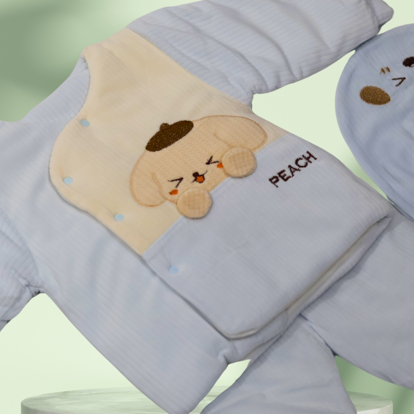 Soft Padded Baby Outfit Set with Adorable Puppy Design - Tinnie and Tiny