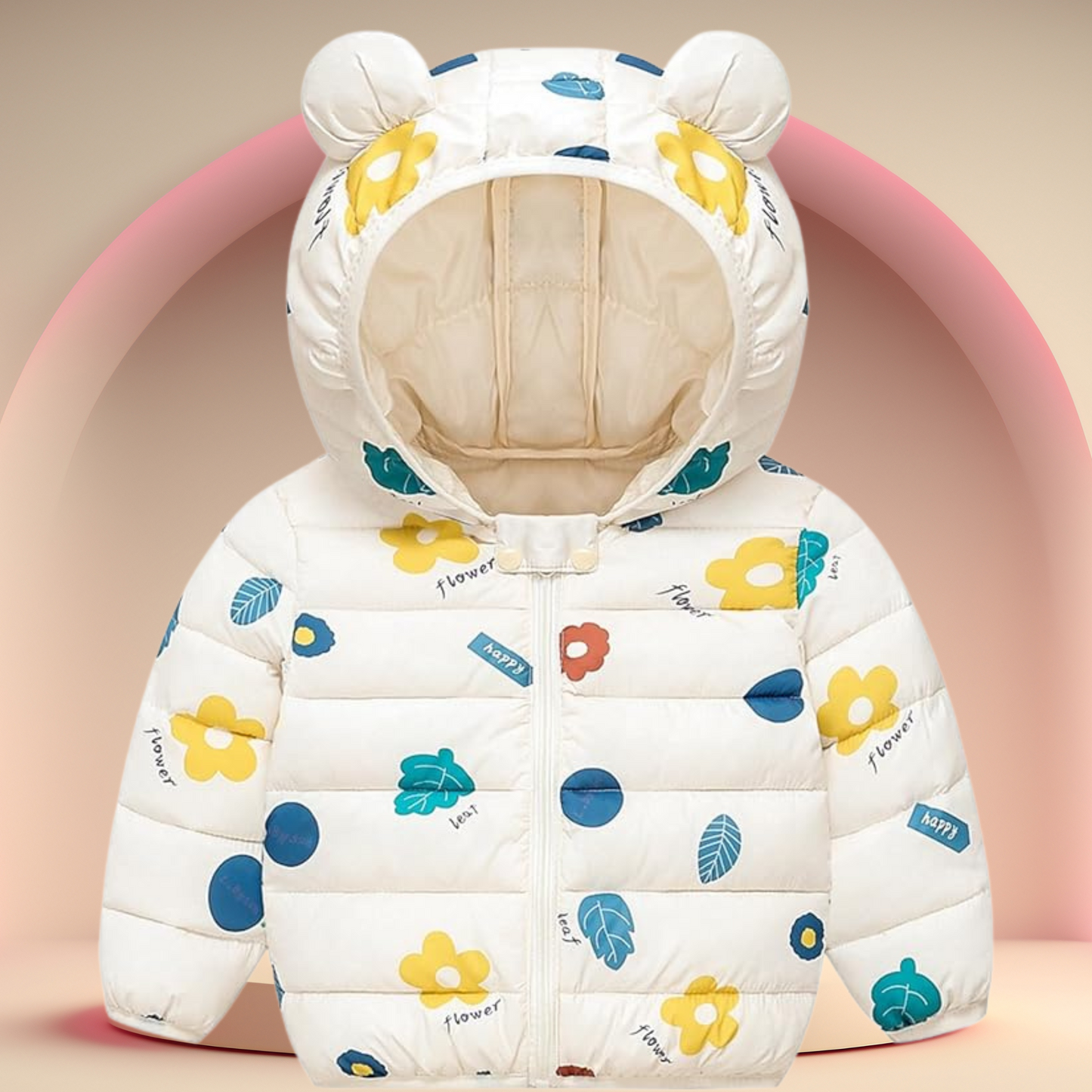Adorable Flower Hooded Puffer Jacket for Kids | Tinnie & Tiny