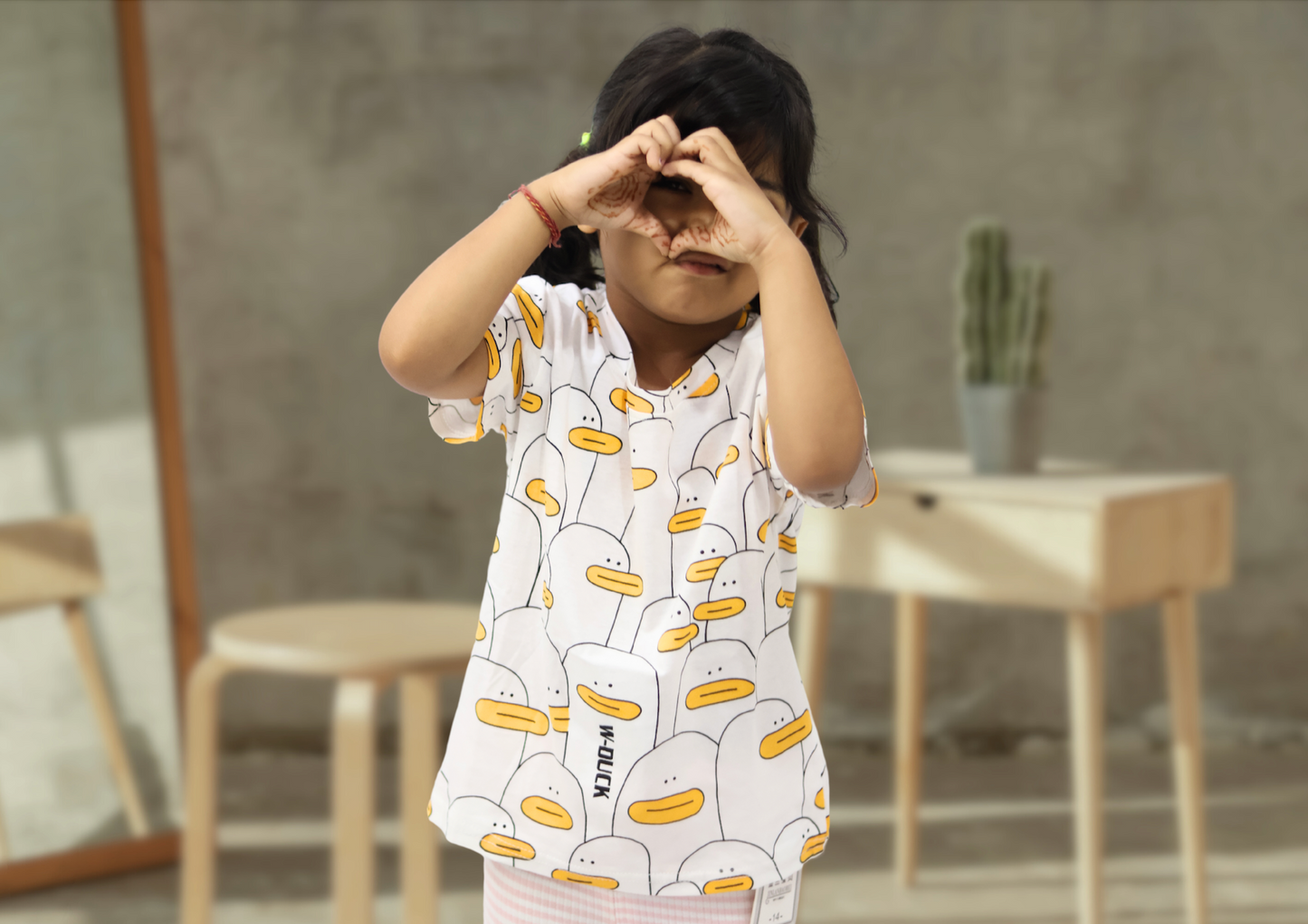 Duck Print Kids' T-Shirt | Unisex | Skin friendly soft cotton fabric