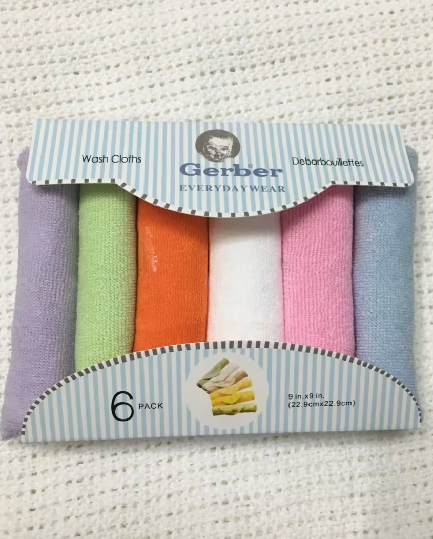Tinnie and Tiny 6-Piece Baby Wash Cloth Set - Soft and Gentle for Everyday Use