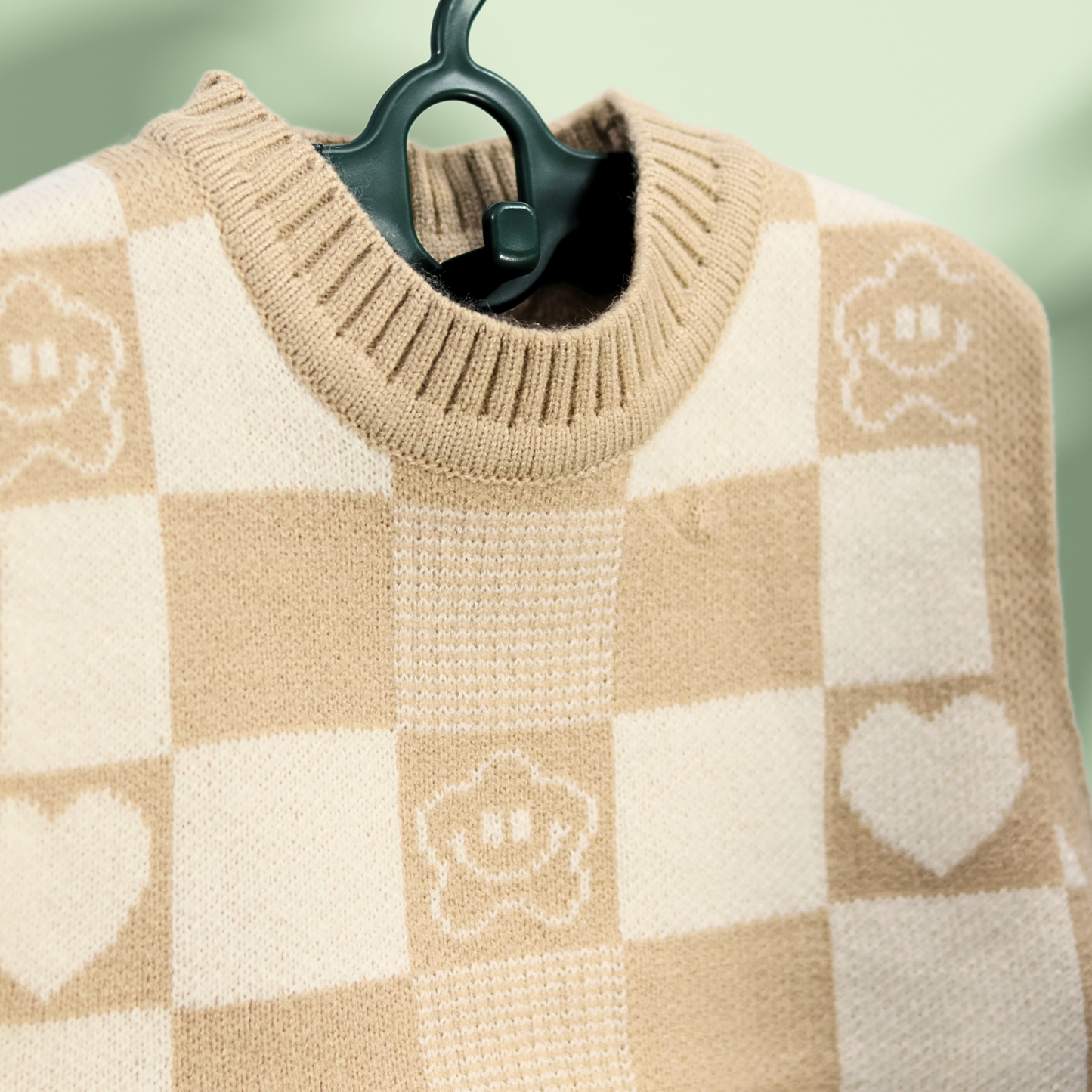 Soft Checkered Knit Sleeveless Sweater for Kids – Available in Beige & Lavender by Tinnie & Tiny