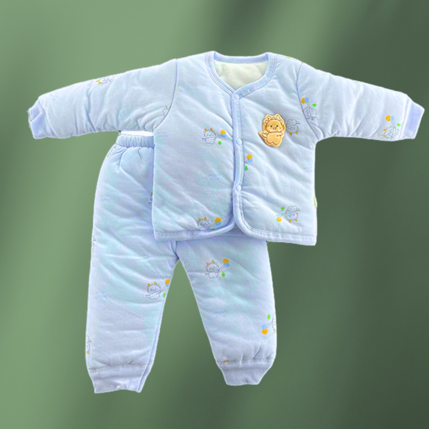 Cozy 2-Piece Winter Set for Babies (0-6 Months) - Soft Blue