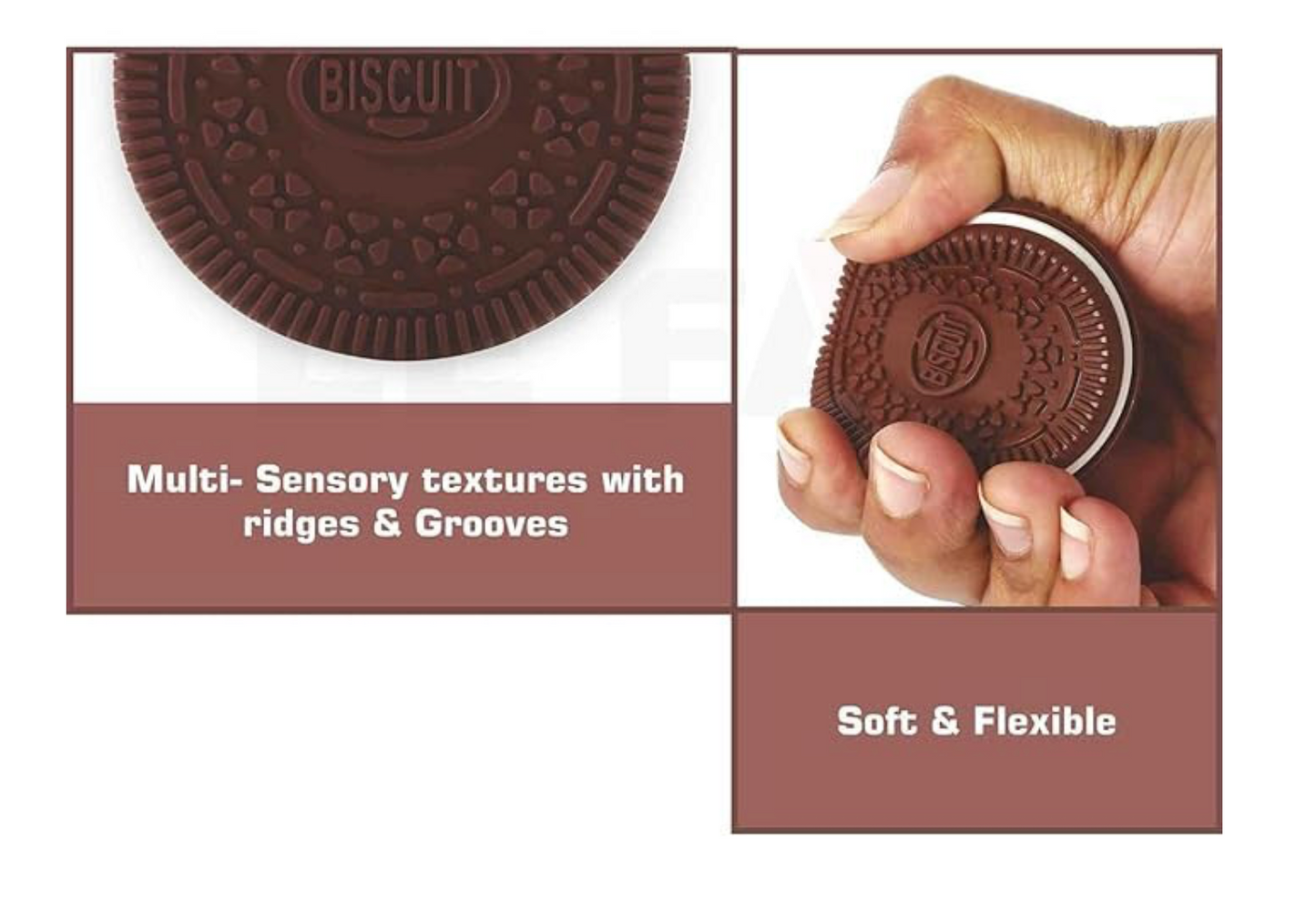 Cookie Teether for Babies - Soft, BPA-Free Silicone Teething Toy