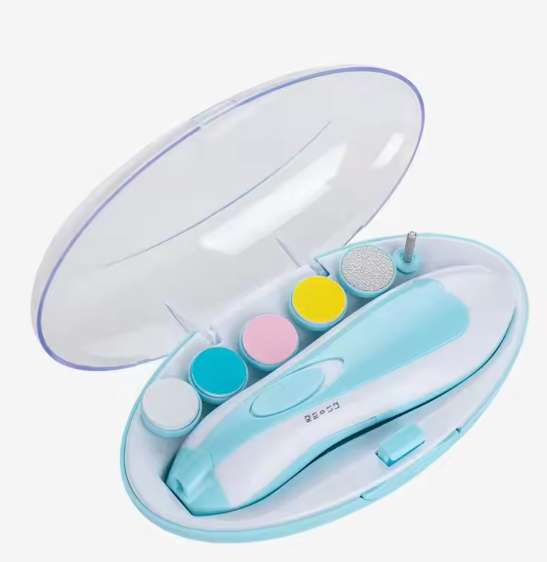 Electric Nail Trimmer for Kids - Safe and Gentle Baby Nail Care Set with 6 Interchangeable Grinding Heads