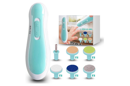 Electric Nail Trimmer for Kids - Safe and Gentle Baby Nail Care Set with 6 Interchangeable Grinding Heads